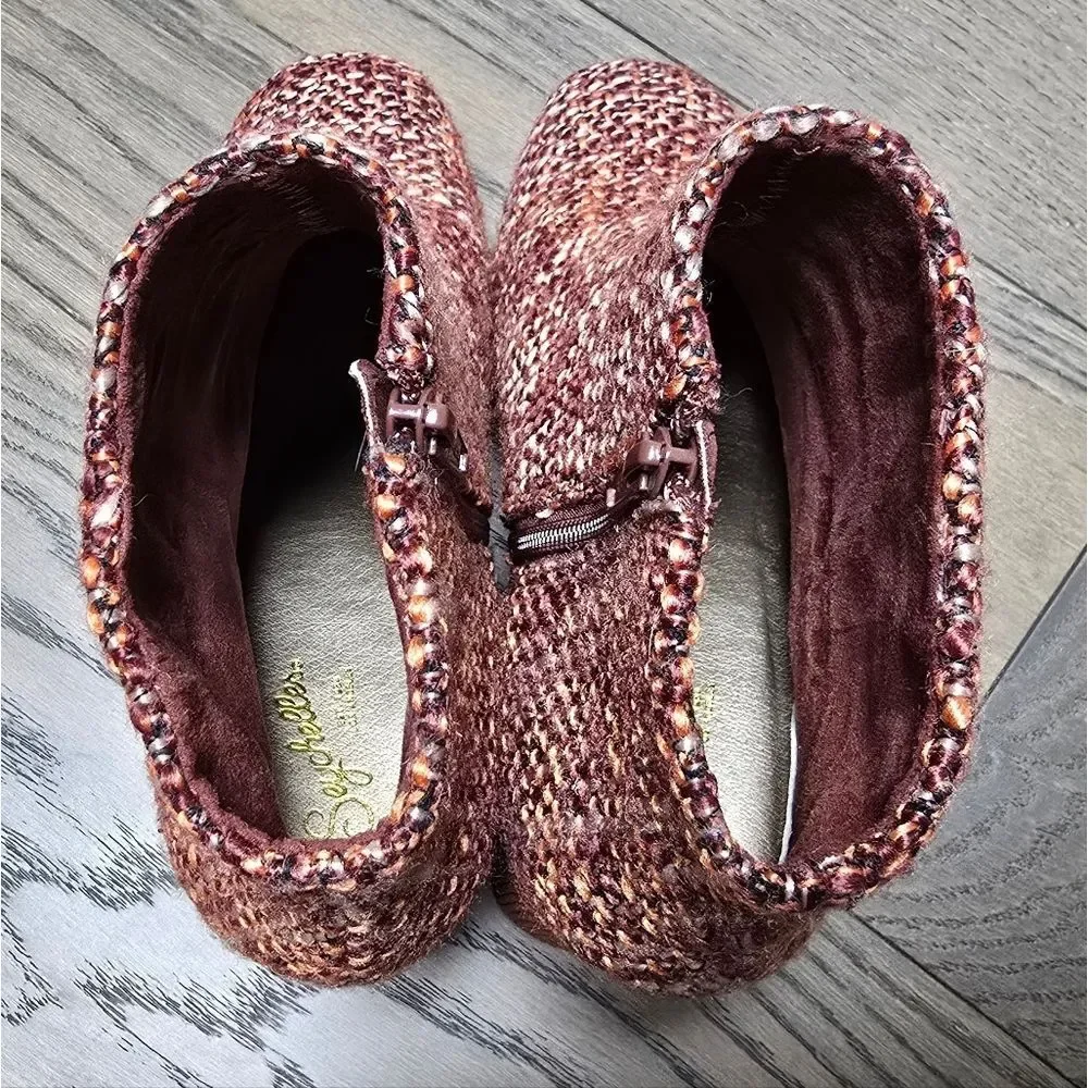 Seychelles Audition Tweed Block Heel Bootie in Whiskey